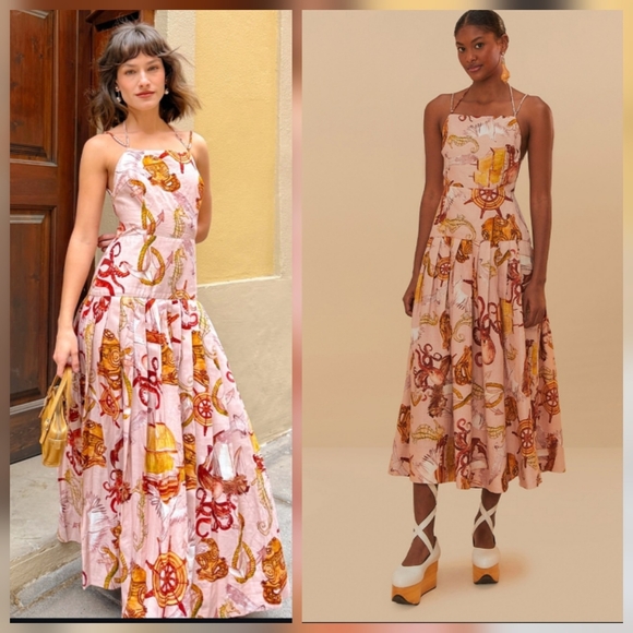 Sezane Dresses & Skirts - FARM Rio Nautical Wonder Mididress